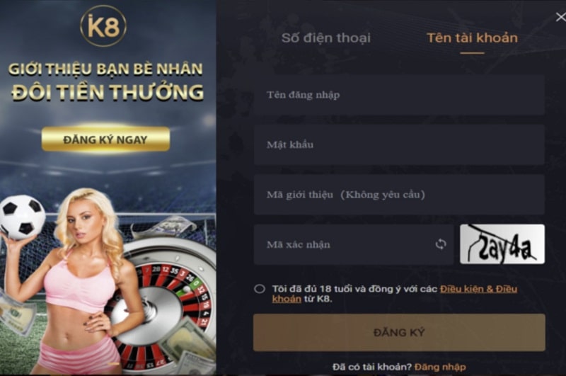 Hướng dẫn cách đăng ký K8 nhanh nhất với 5 bước đơn giản 7 mẫu đăng ký K8