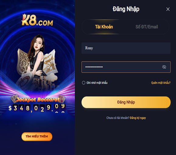 Đăng ký K8 nhanh gọn, dễ dàng và miễn phí