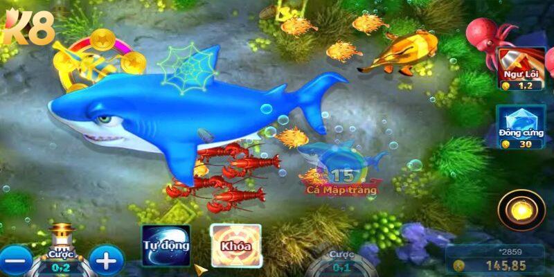 Bắn cá happy fishing - Siêu phẩm săn cá HOT nhất tại K8 9 Người chơi hãy nhắm bắn cá thật chuẩn